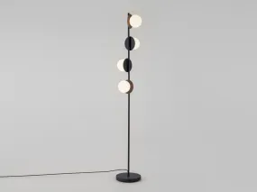 Charcoal grey opal disk floor lamp