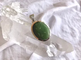 Chrysoprase Naevia Pendant - Small Oval