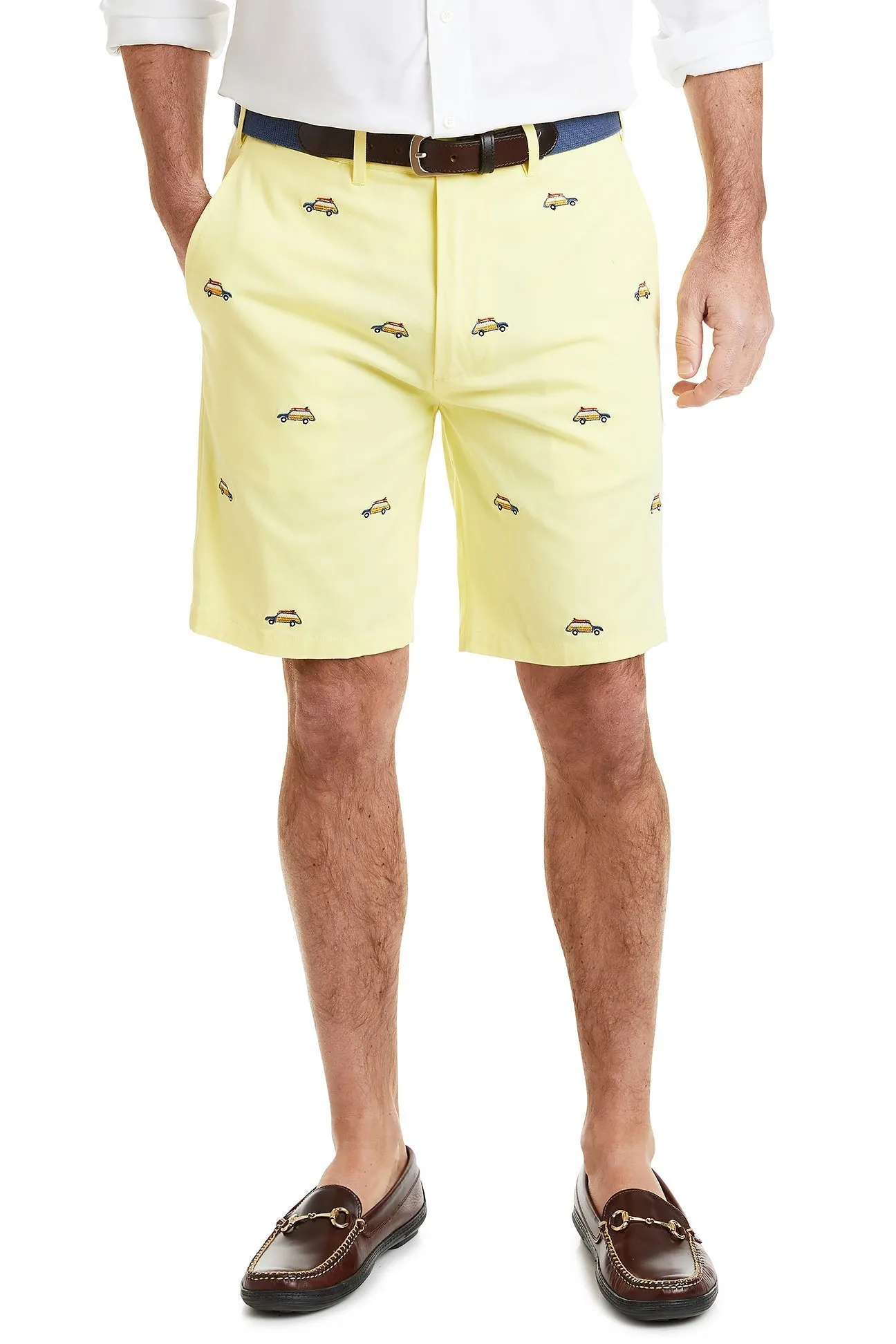 Cisco Short Stretch Twill Neon Yellow with Woody with Surfboard