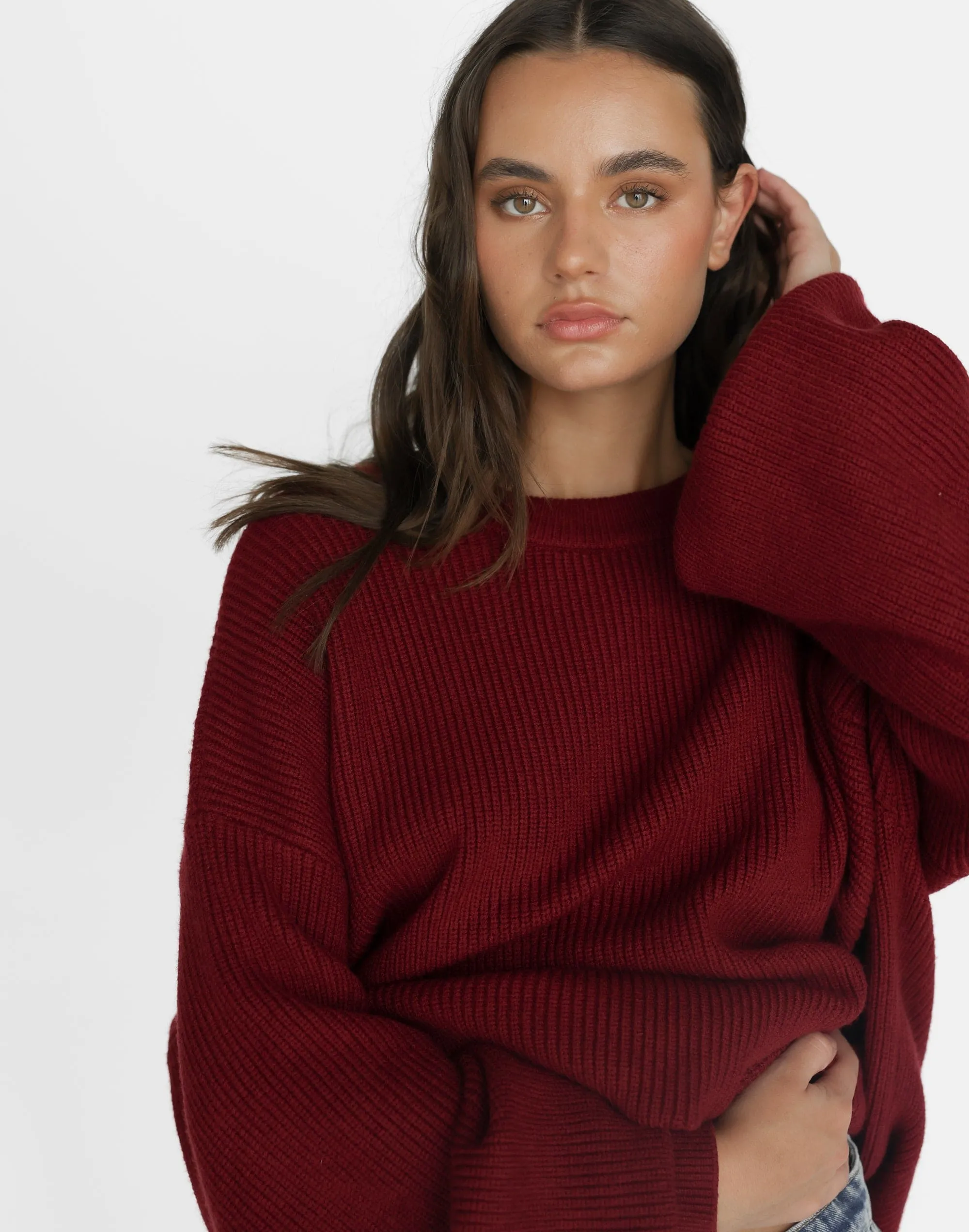 Cody Oversized Jumper (Cherry)