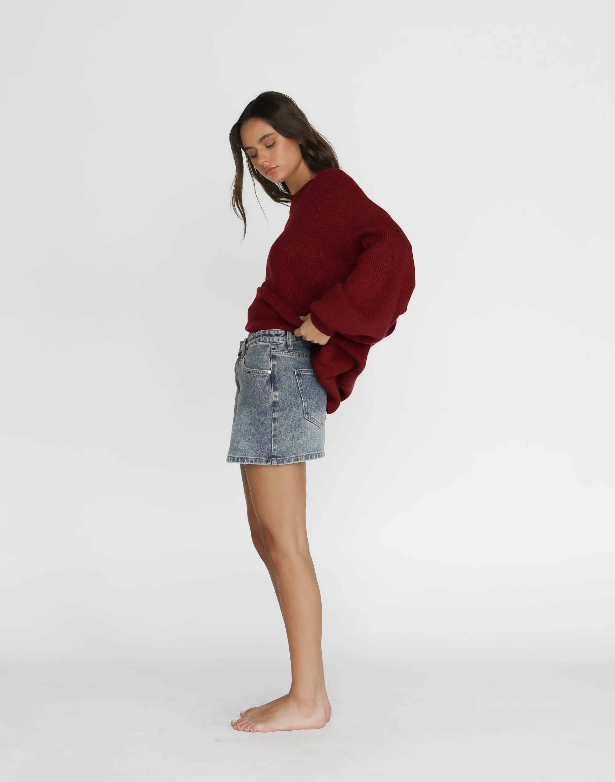 Cody Oversized Jumper (Cherry)