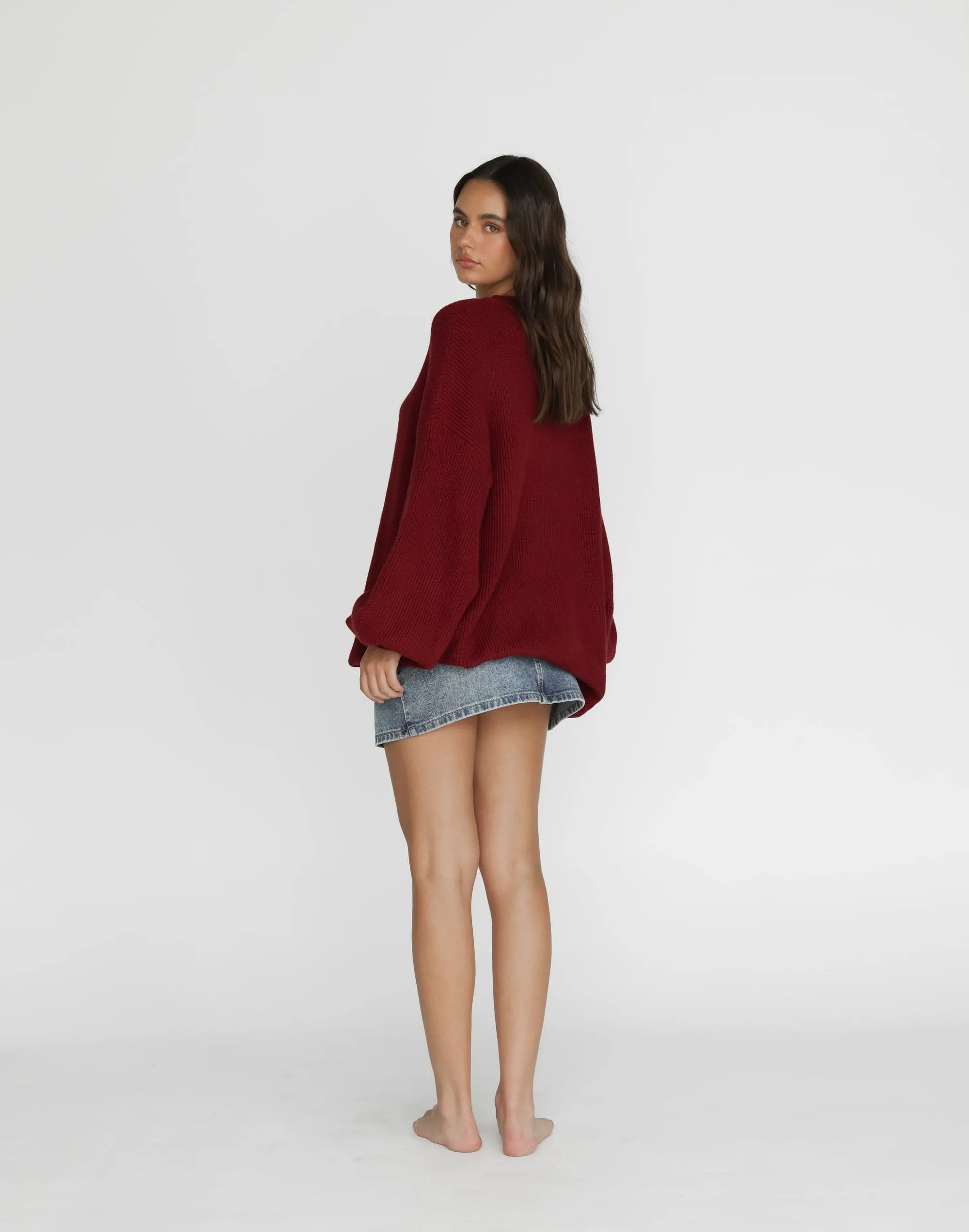 Cody Oversized Jumper (Cherry)