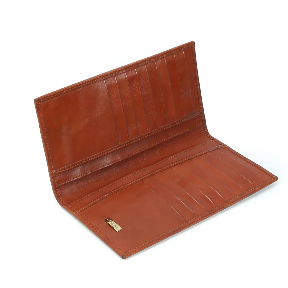 Cognac Hand Weave Leather Clutch/Wallet For Women By Brune & Bareskin