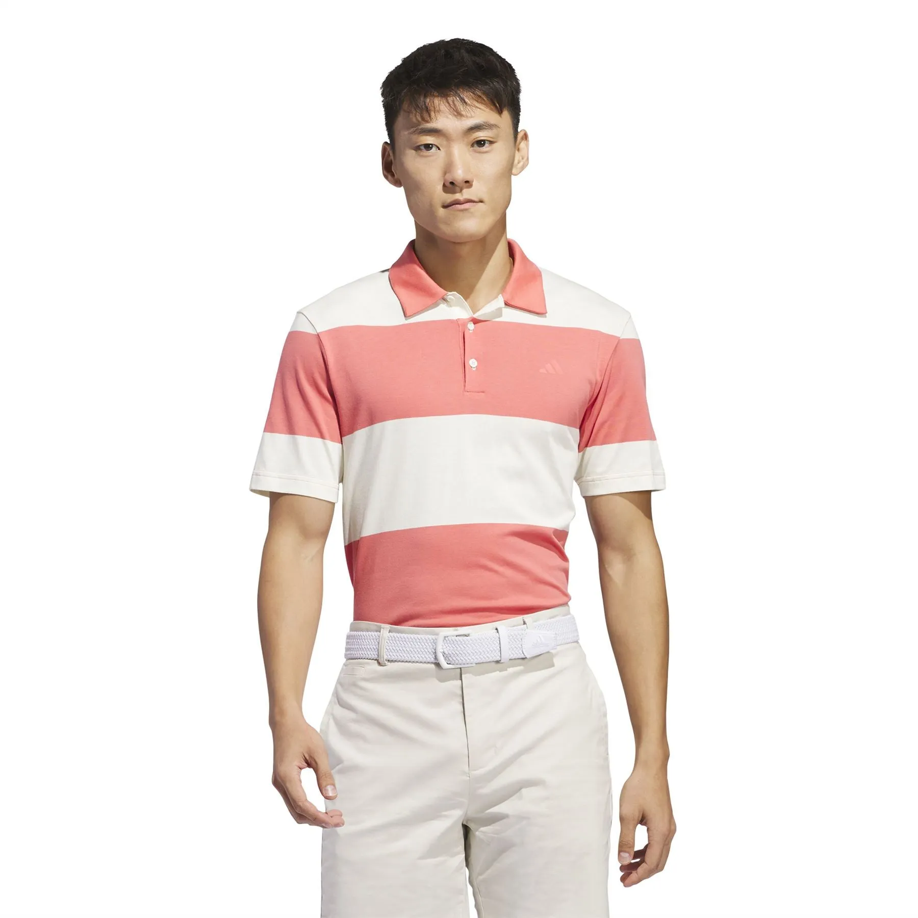 Colourblock Rugby Stripe Regular Fit Core Polo White/Pink - SS24