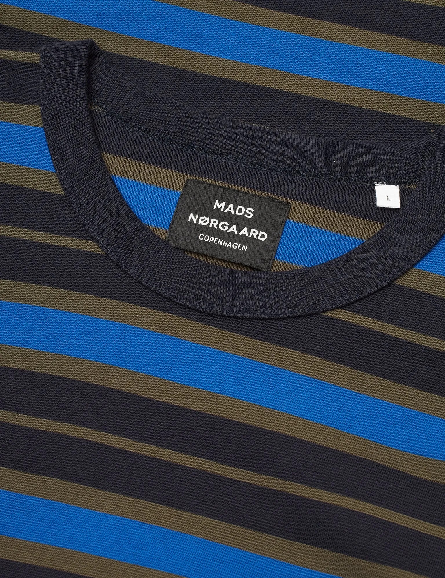 Combed Jersey Thorbjørn Stripe Tee, Deep Well/Tarmac/Snorkel Blue