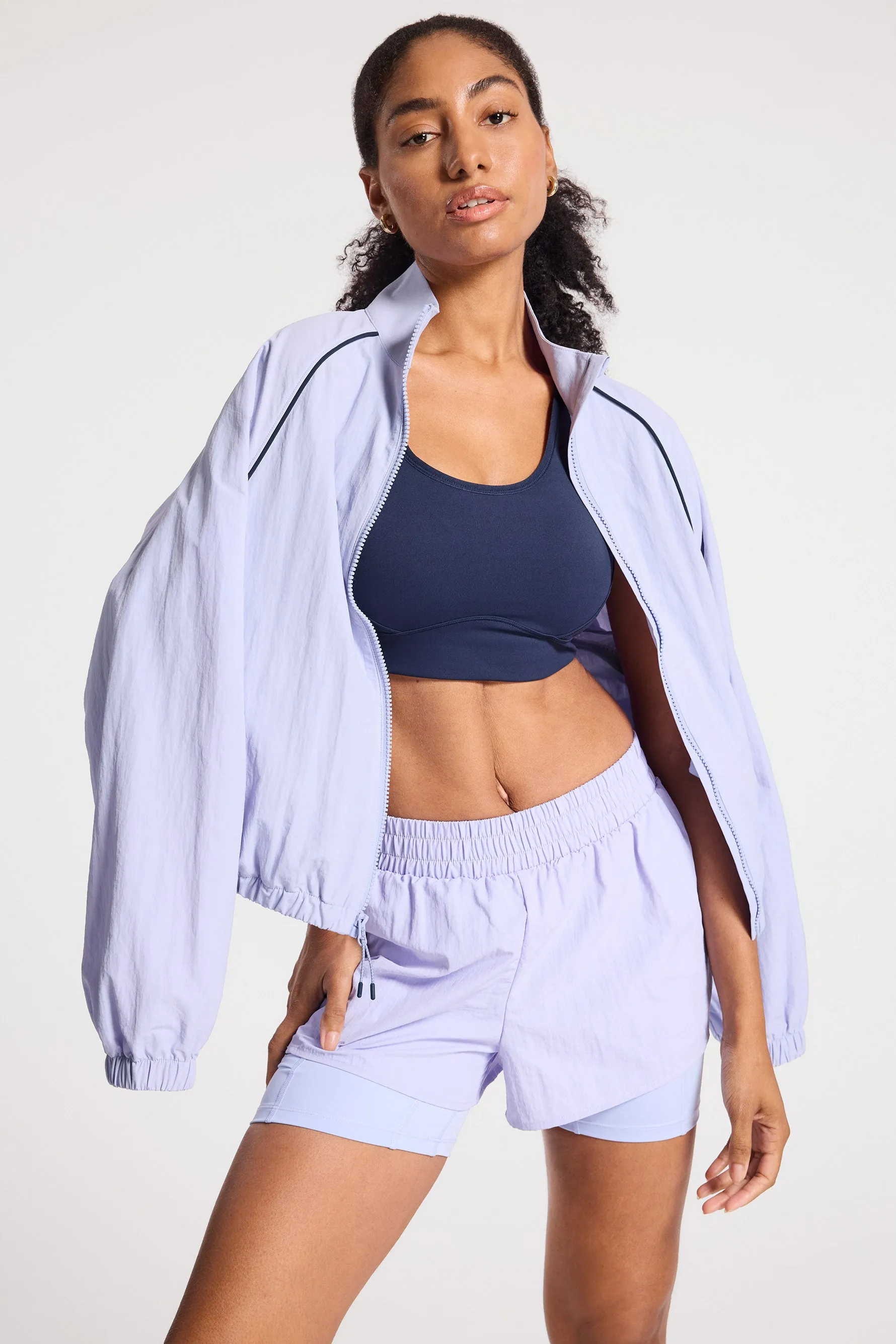 Contrast Run Short - Baby Lavender/navy Blazer