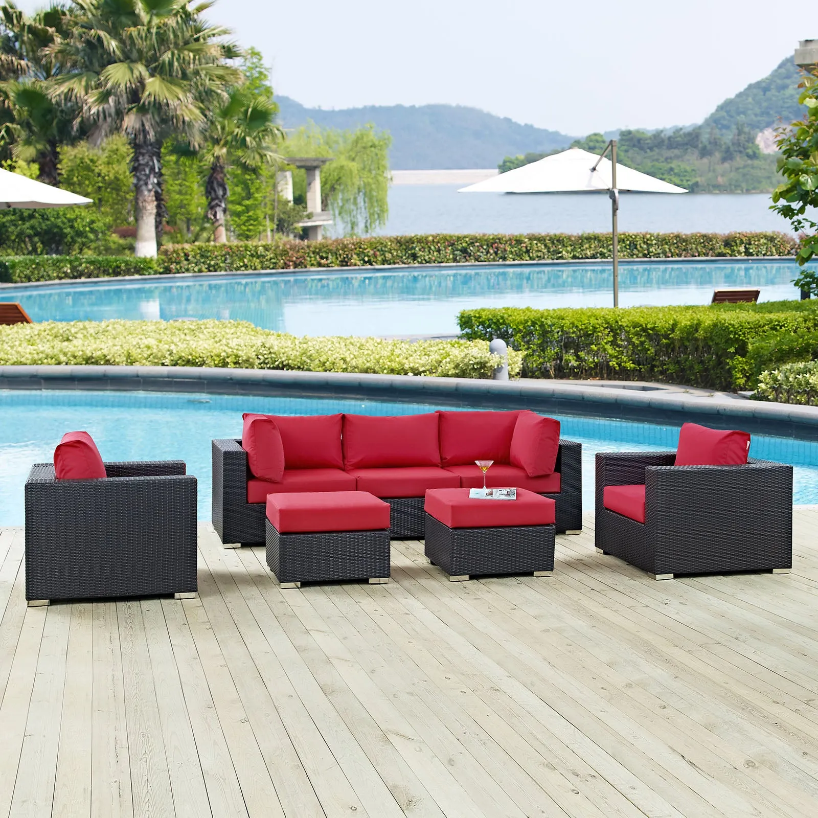 Convene 7 Piece Outdoor Patio Sectional Set by Modway