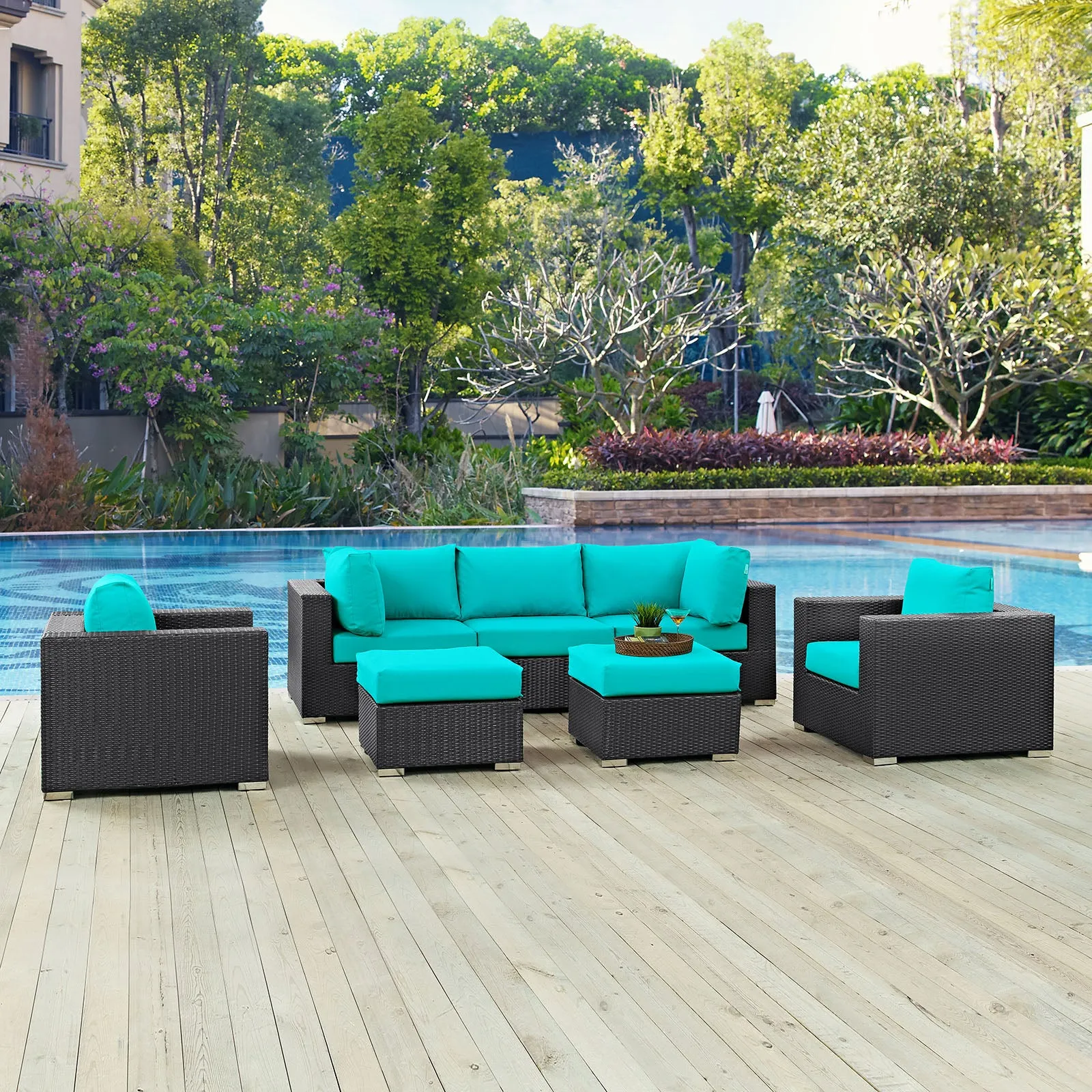 Convene 7 Piece Outdoor Patio Sectional Set by Modway