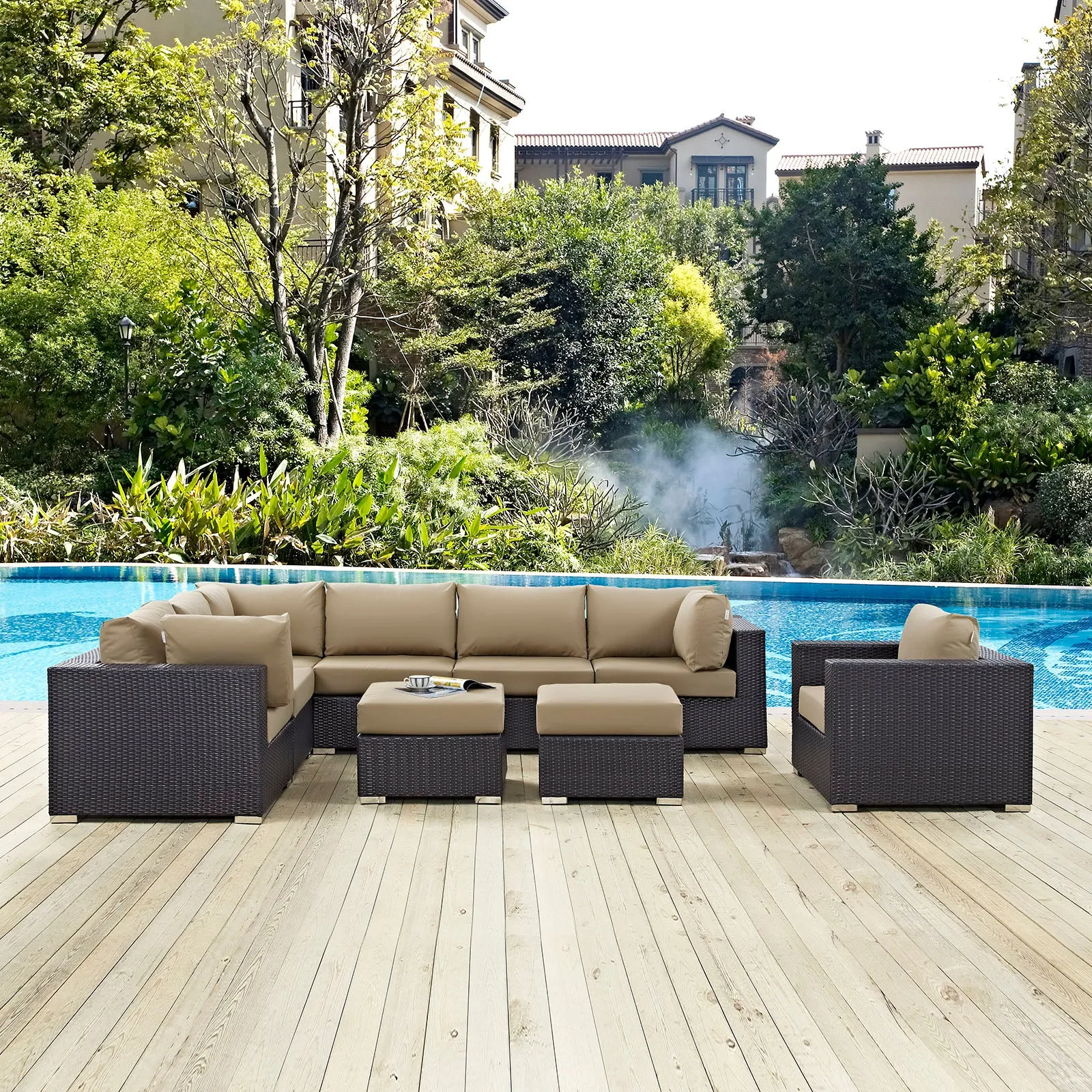 Convene 9 Piece Outdoor Patio Sectional Set by Modway