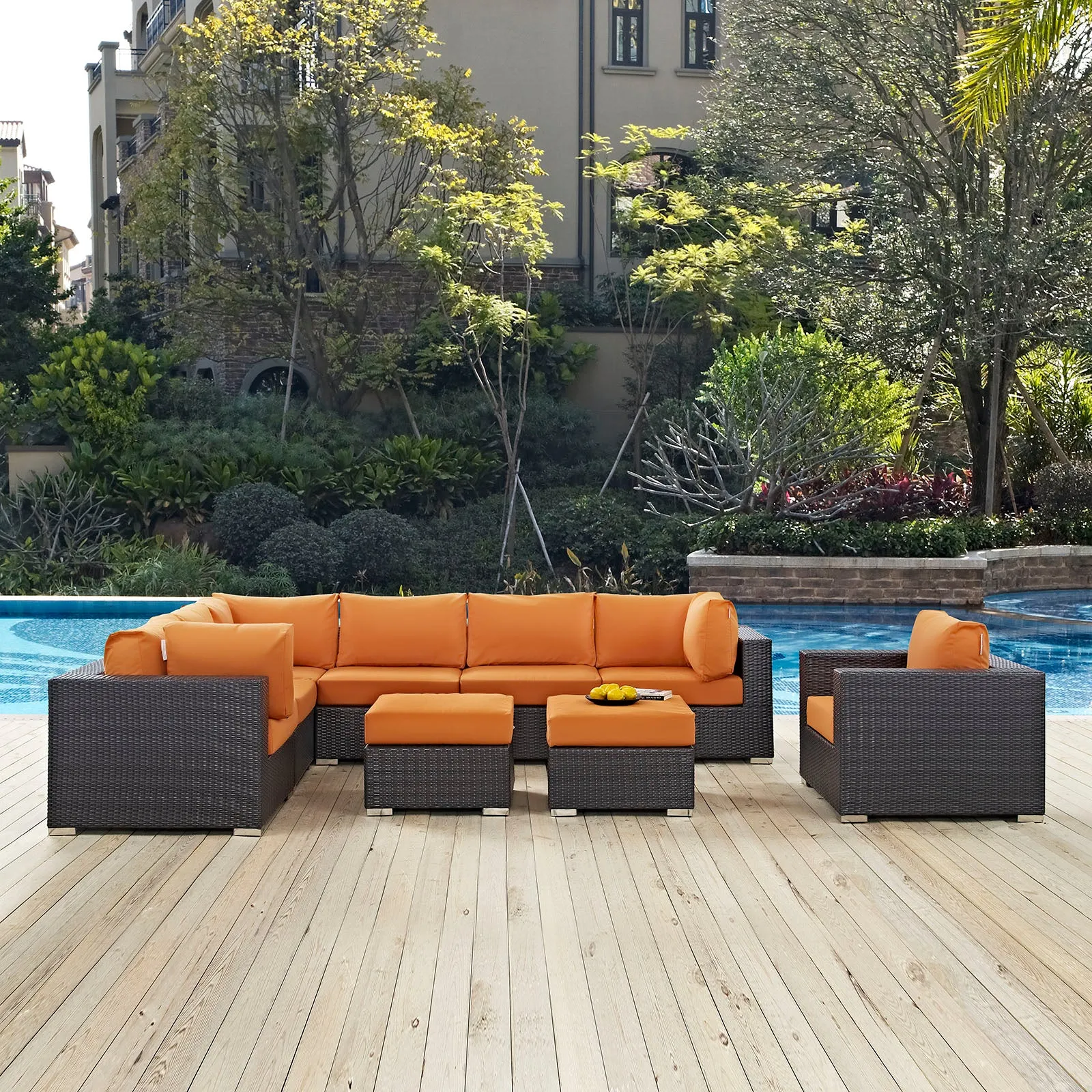 Convene 9 Piece Outdoor Patio Sectional Set by Modway