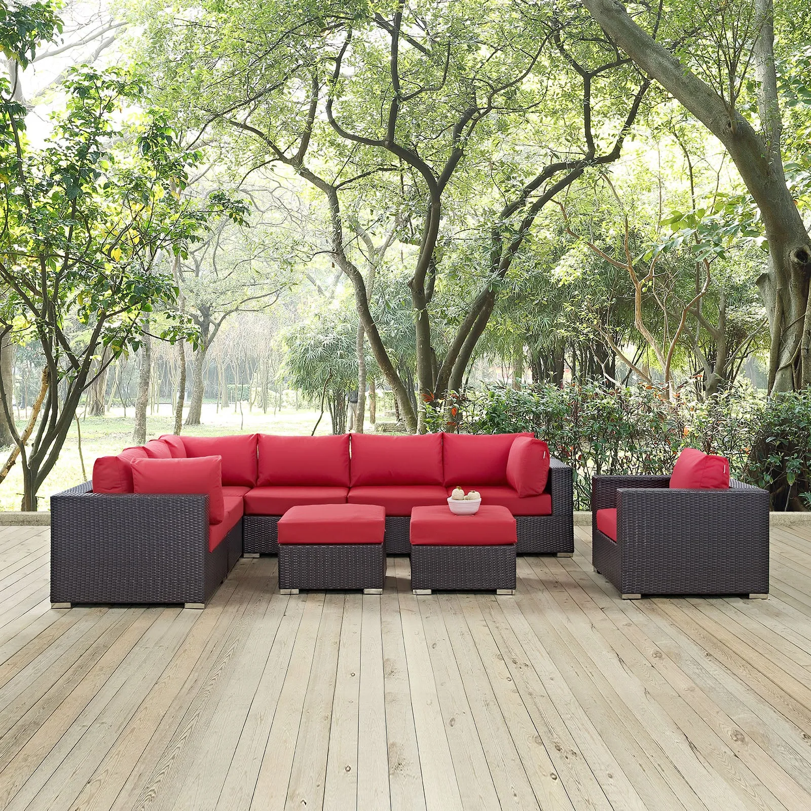 Convene 9 Piece Outdoor Patio Sectional Set by Modway