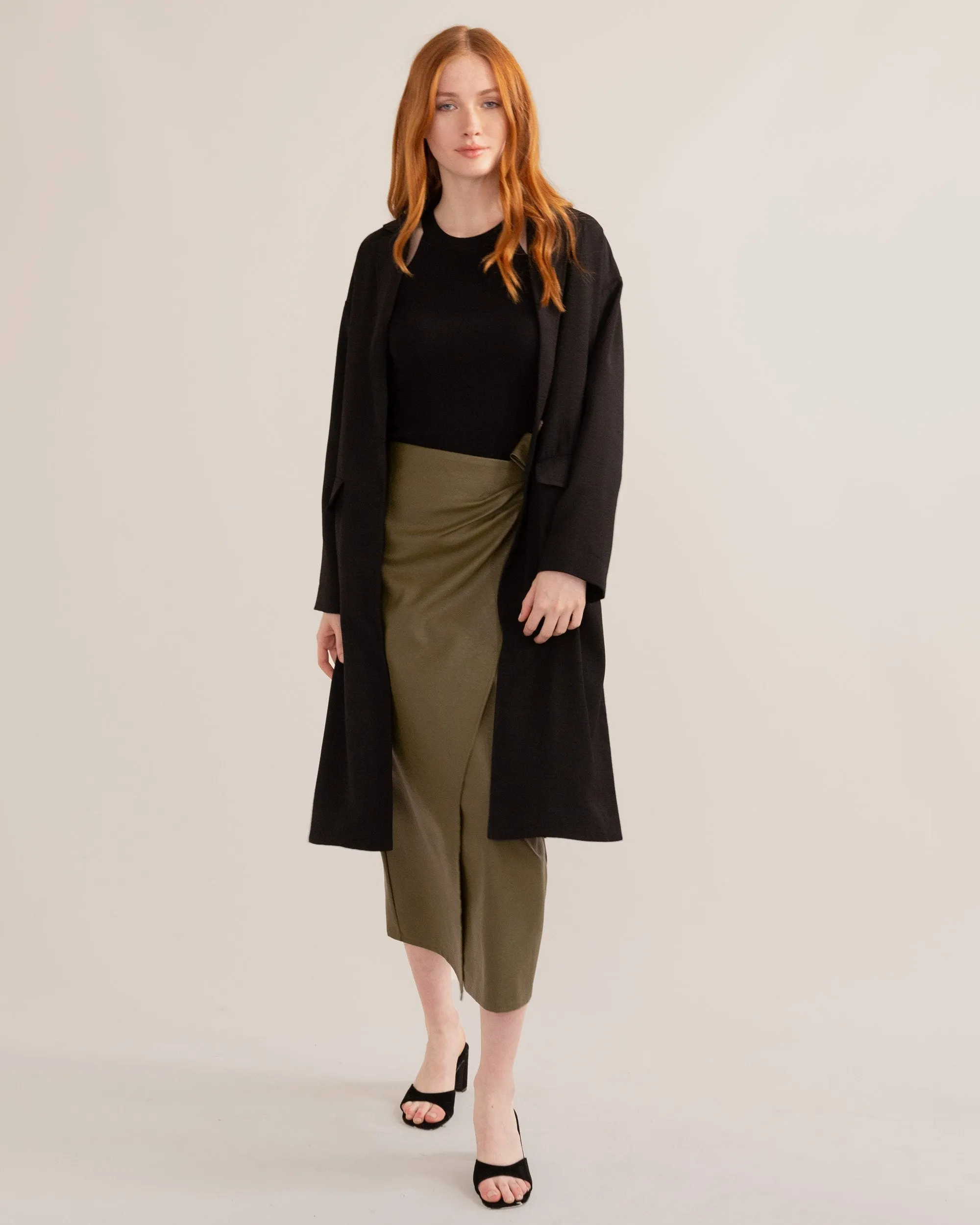 Courtney Lightweight Button-Front Coat