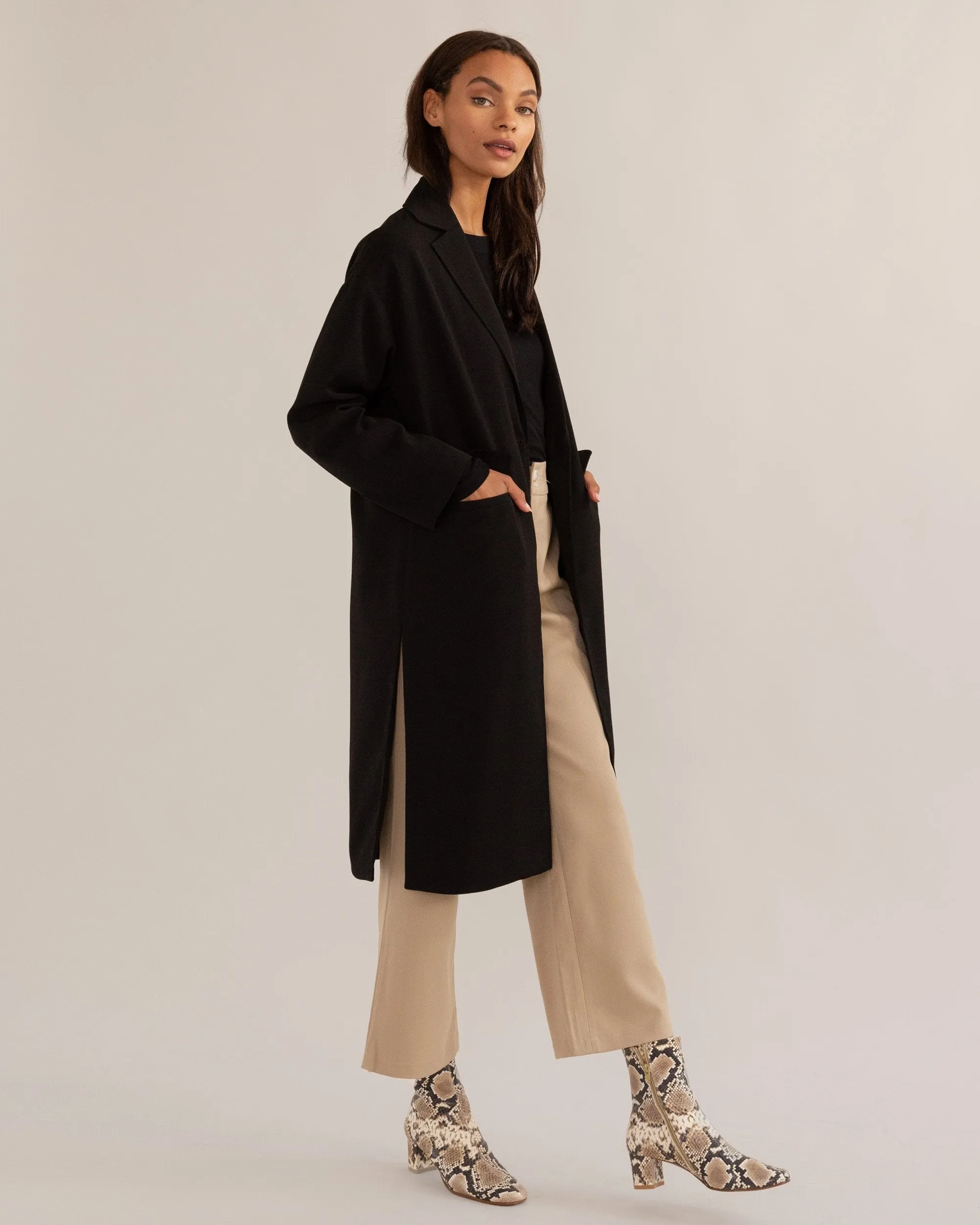 Courtney Lightweight Button-Front Coat