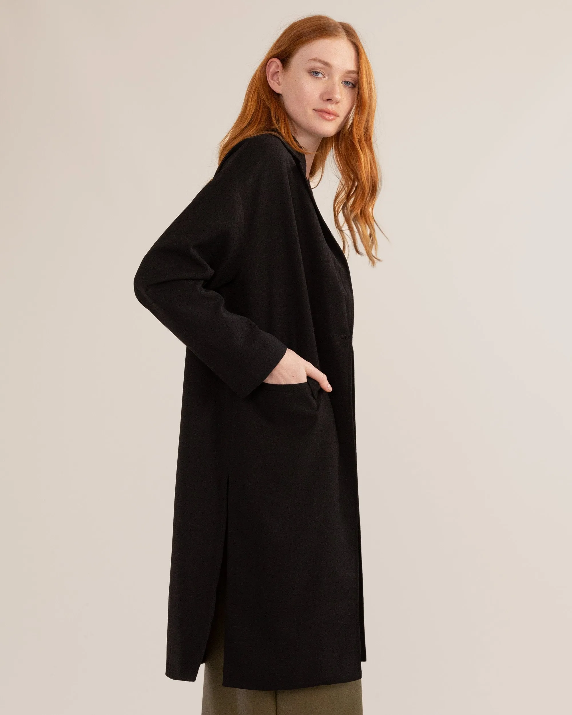 Courtney Lightweight Button-Front Coat