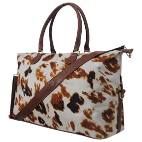 Cow Print Weekender Bag