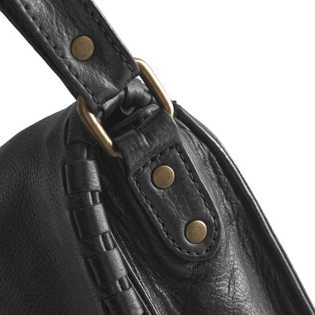 Crossover bag with delicate edge stitching / 16190 - Black (Nero)