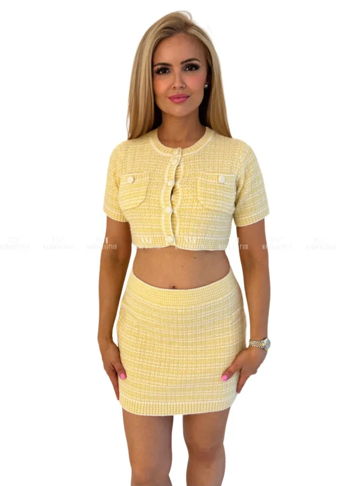 Danielle Yellow Cropped Two Piece