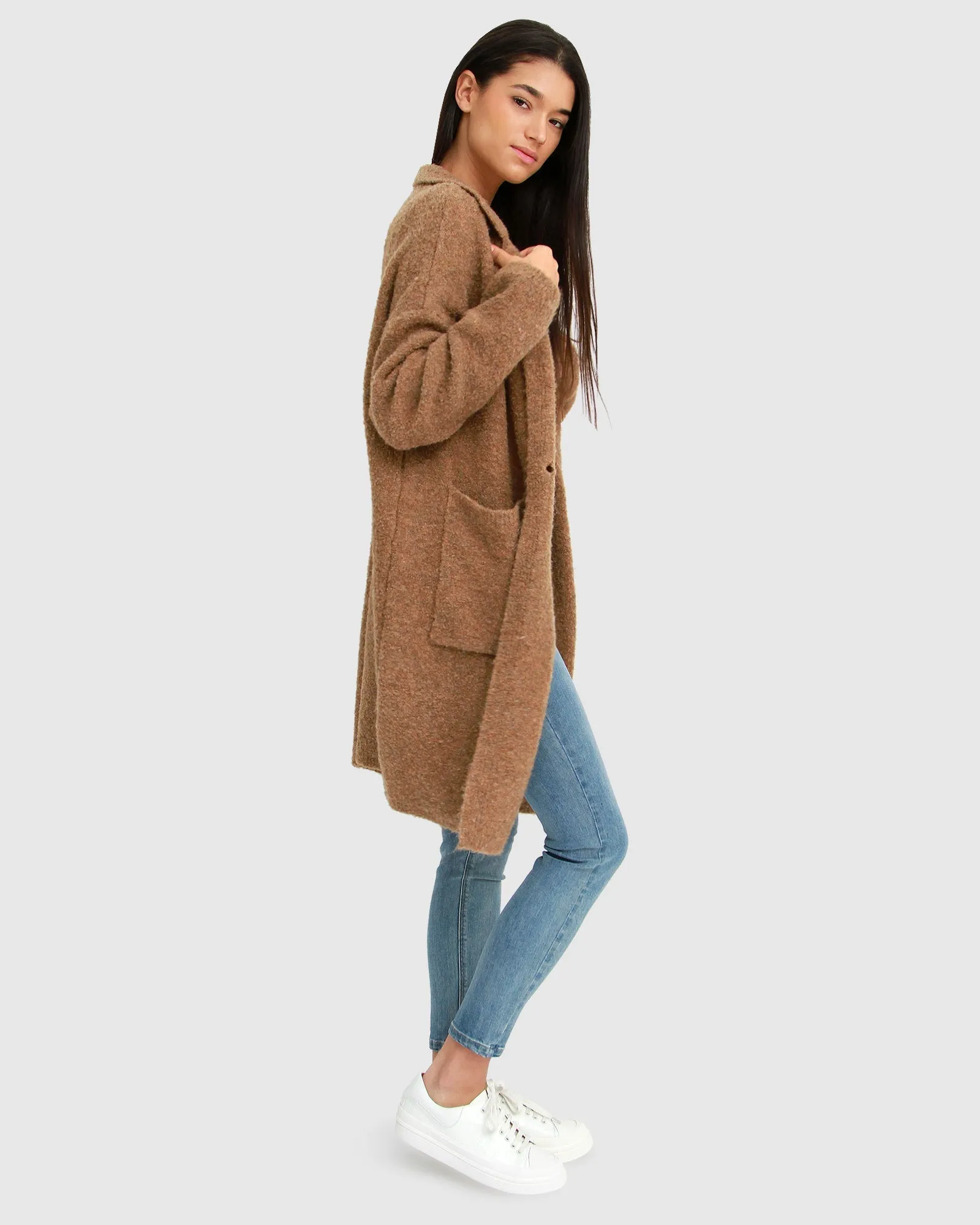 Days Go By Sustainable Blazer Cardigan - Camel