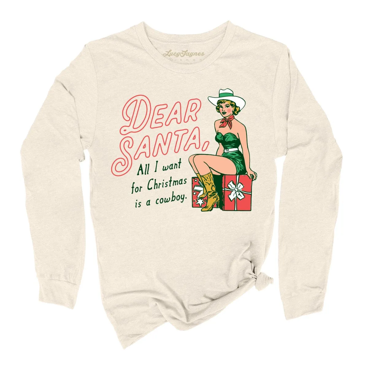 Dear Santa Cowboy Long Sleeve Tee