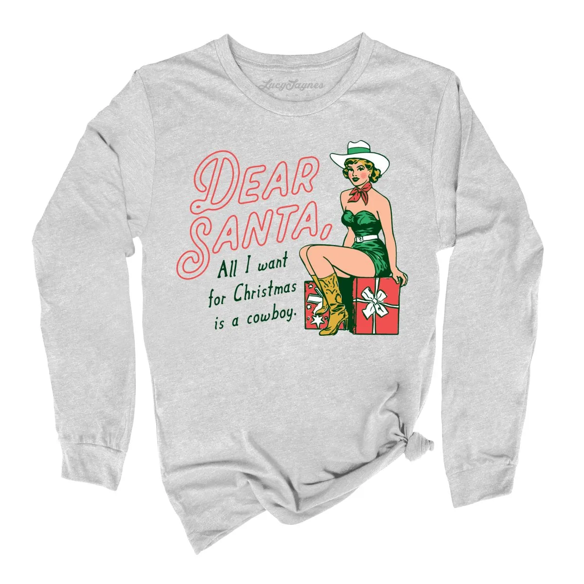 Dear Santa Cowboy Long Sleeve Tee