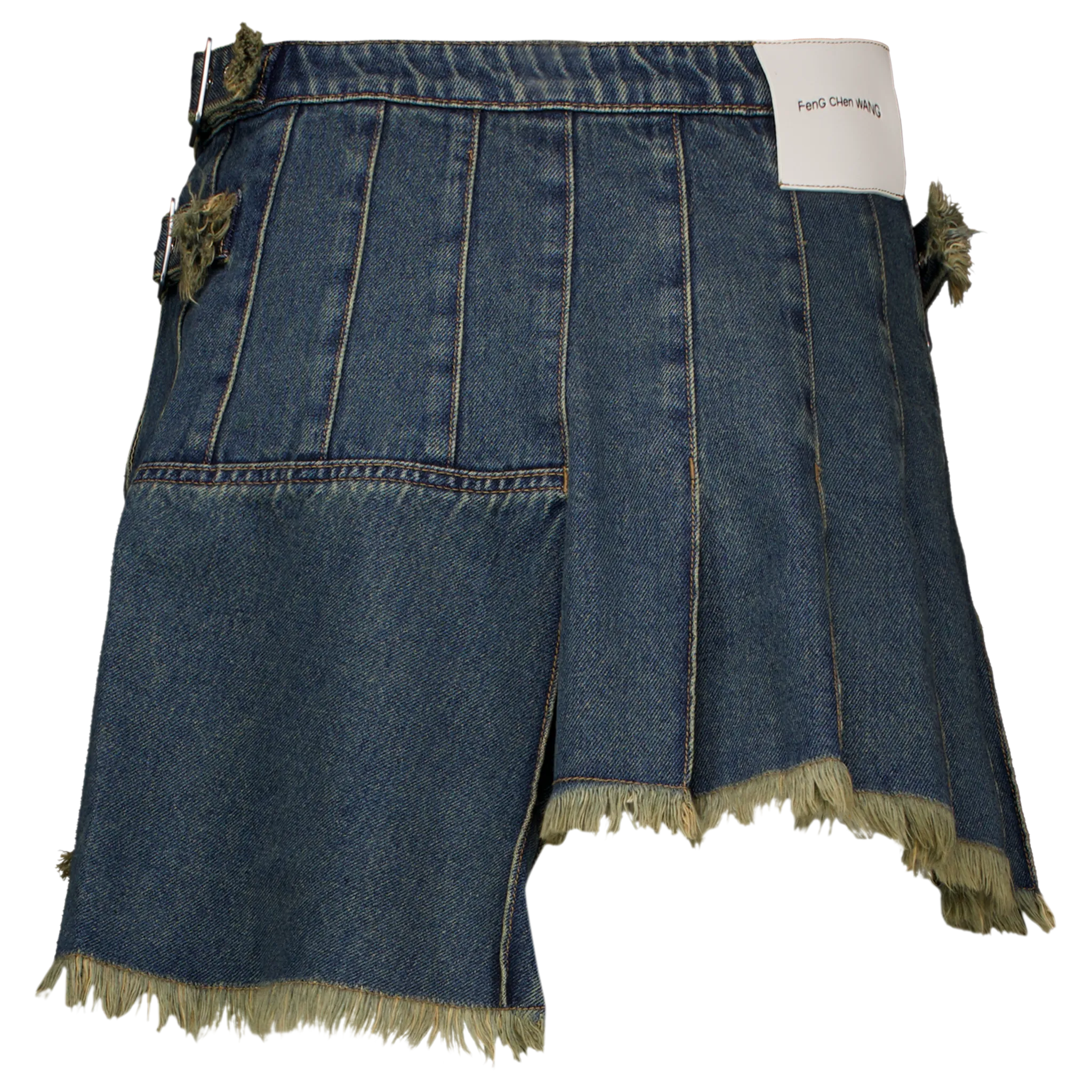 Denim Pleated Skirt