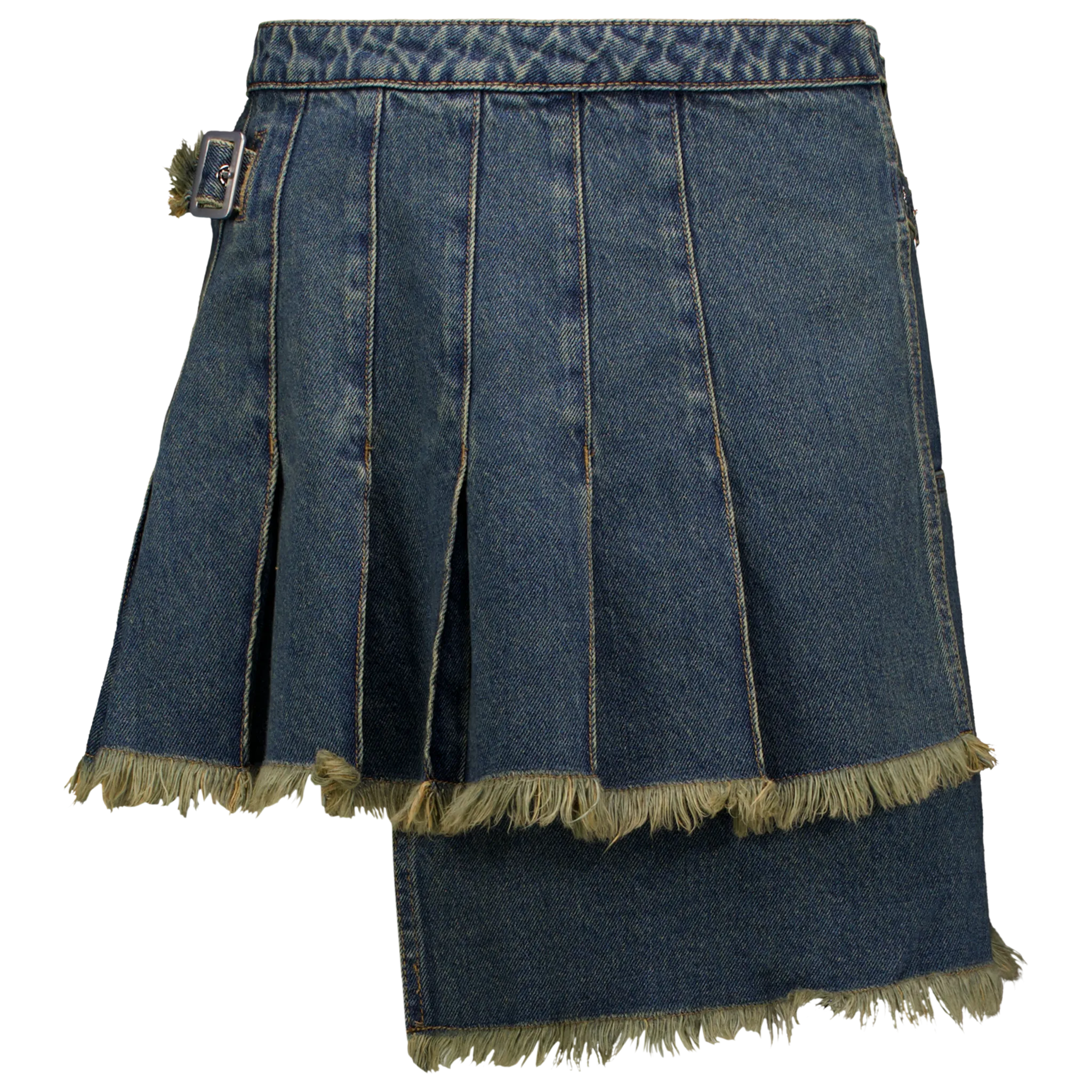 Denim Pleated Skirt