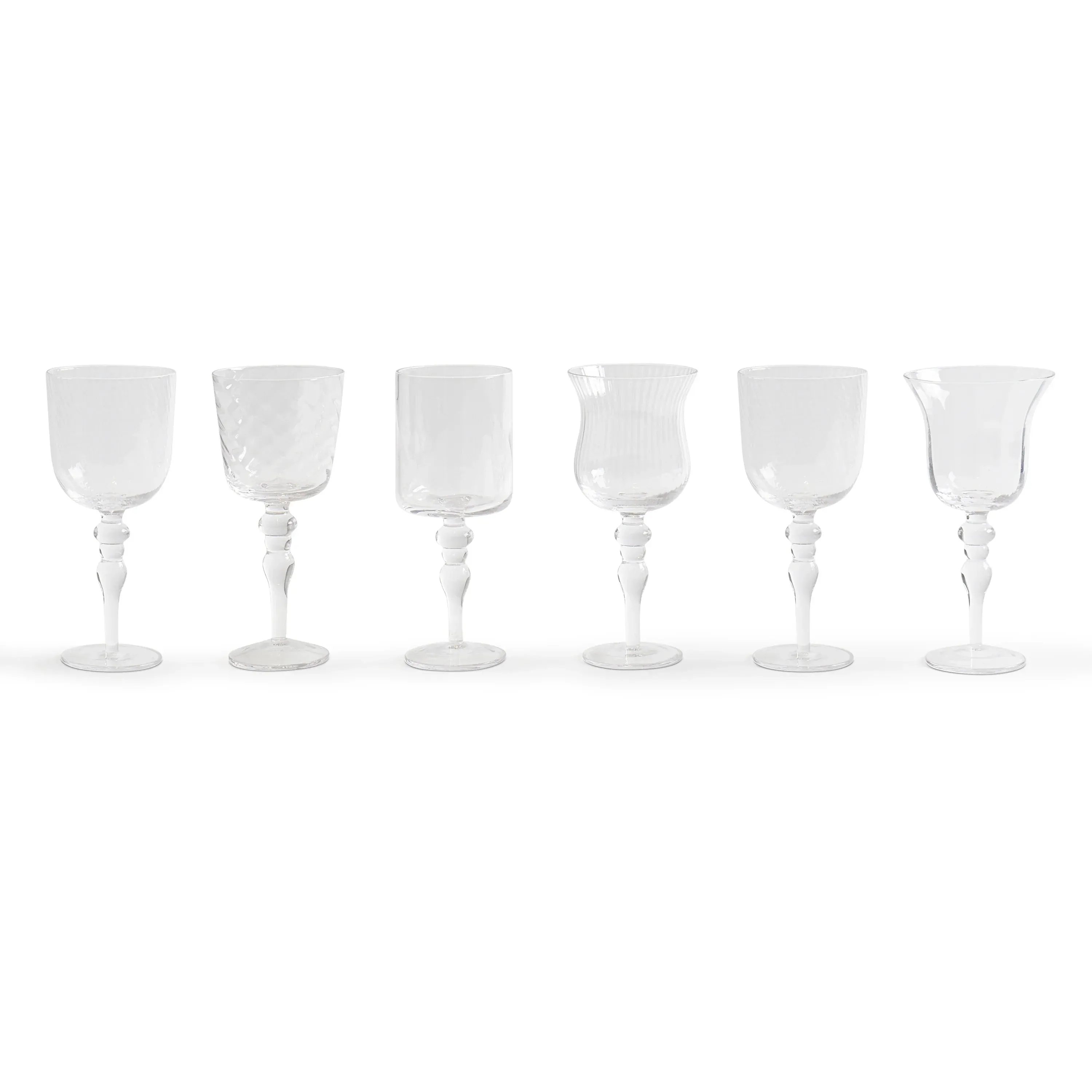 DISEGUALE SET 6 GOBLET TEXTURE AMBER/PINK