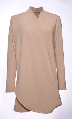 Draped in Style: Fashion-Forward Beige Tunic