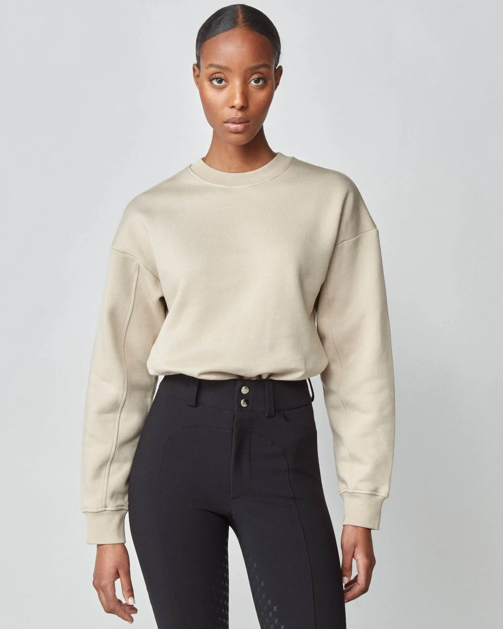 Embroidered Sweatshirt Tan