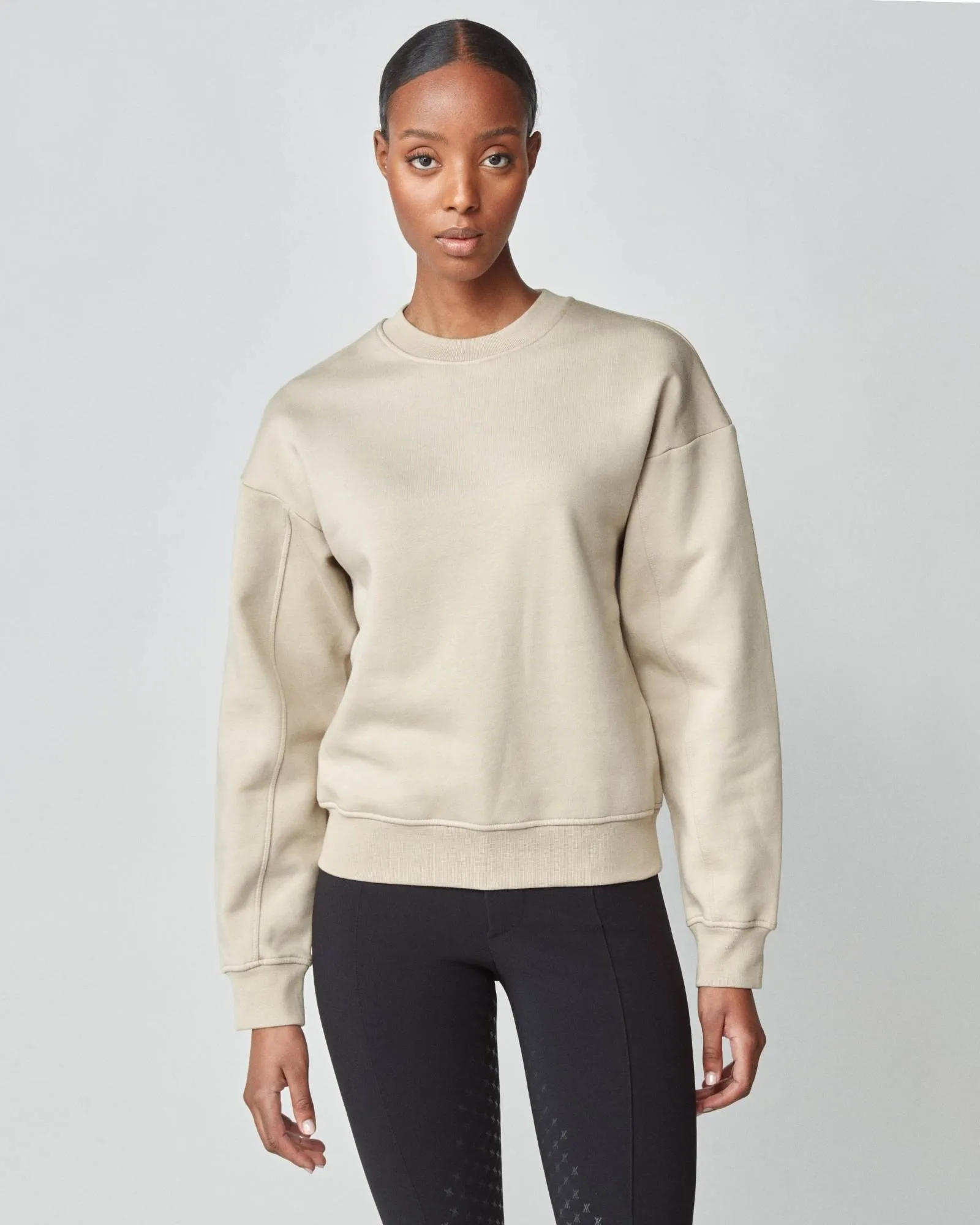 Embroidered Sweatshirt Tan