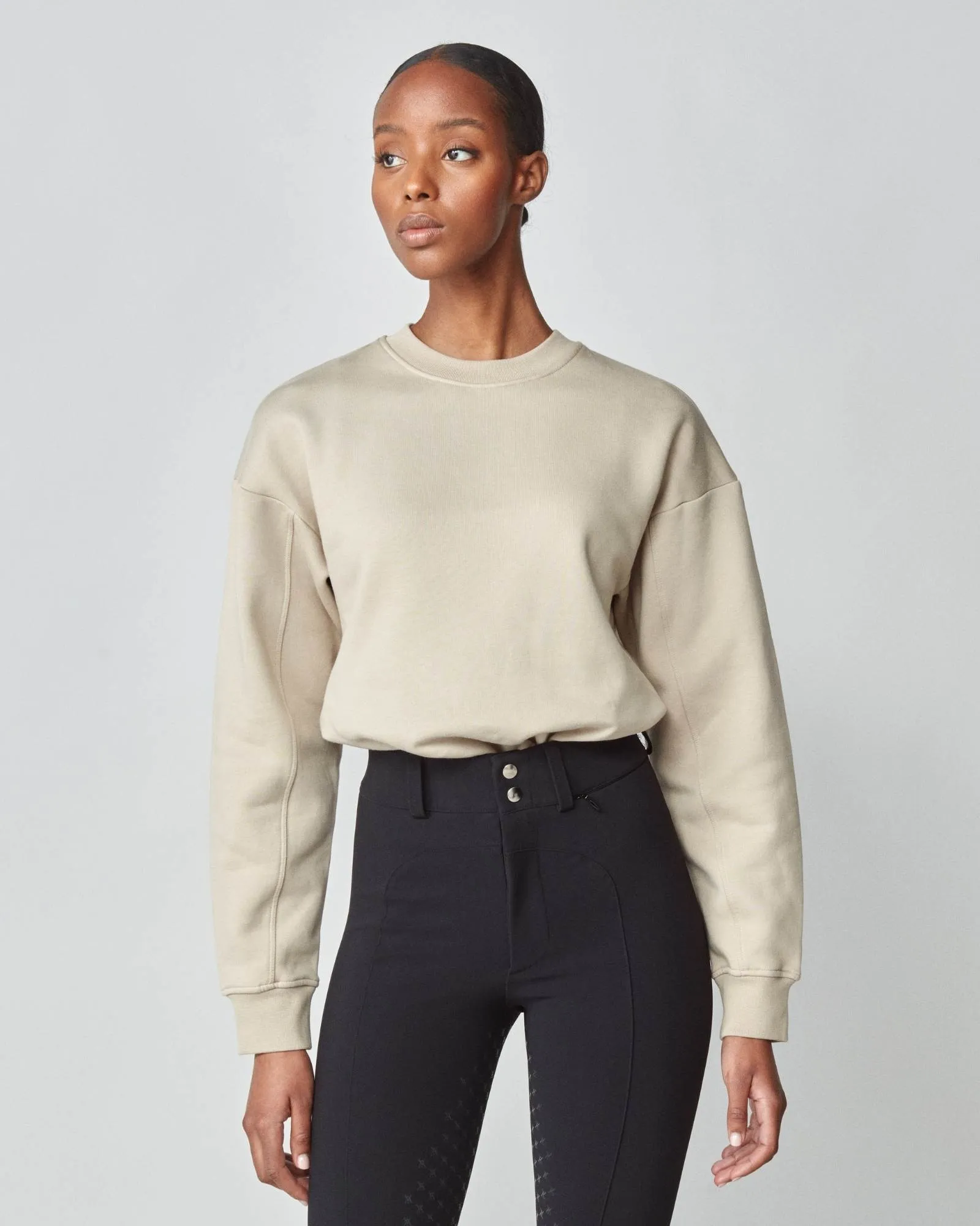 Embroidered Sweatshirt Tan