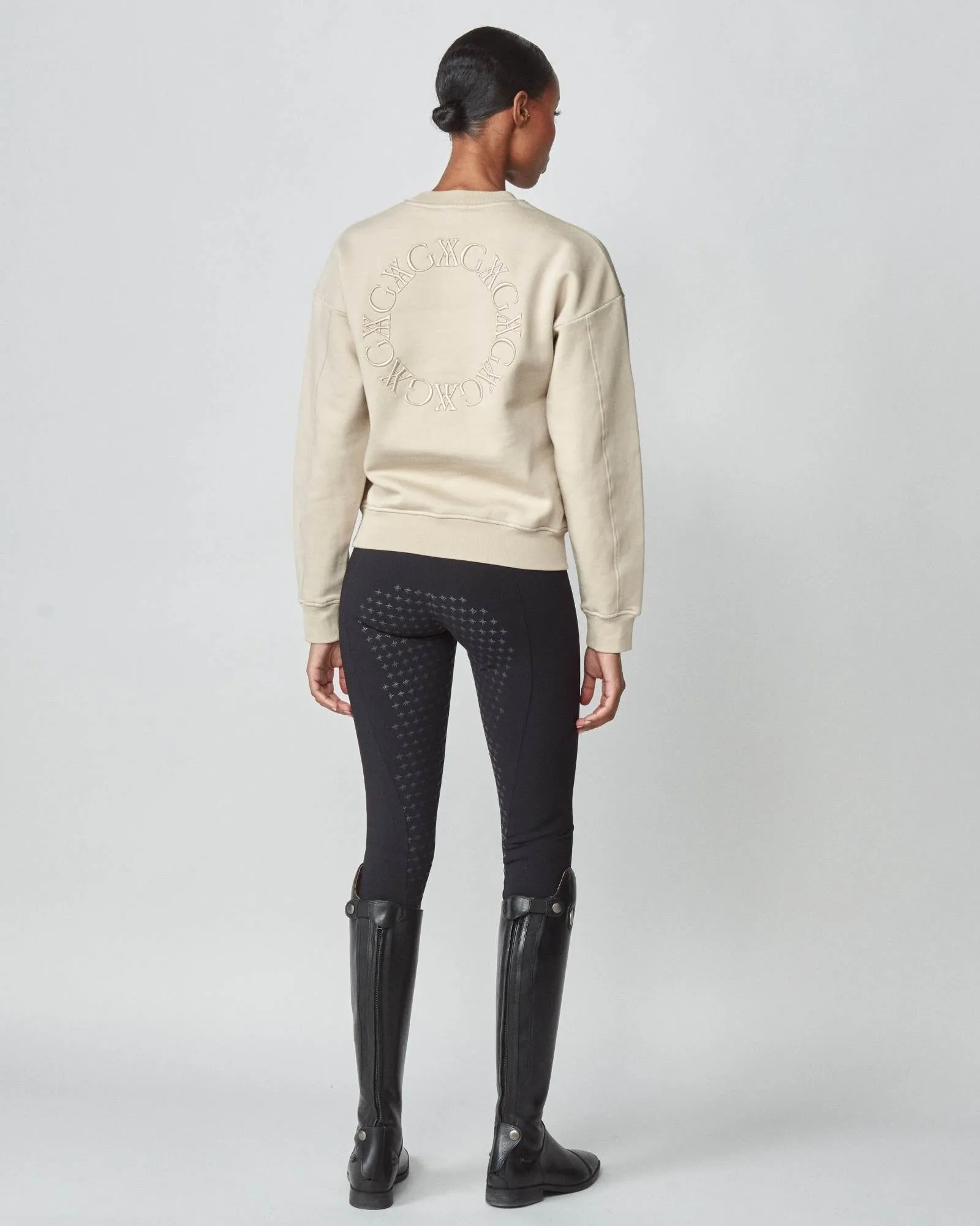 Embroidered Sweatshirt Tan