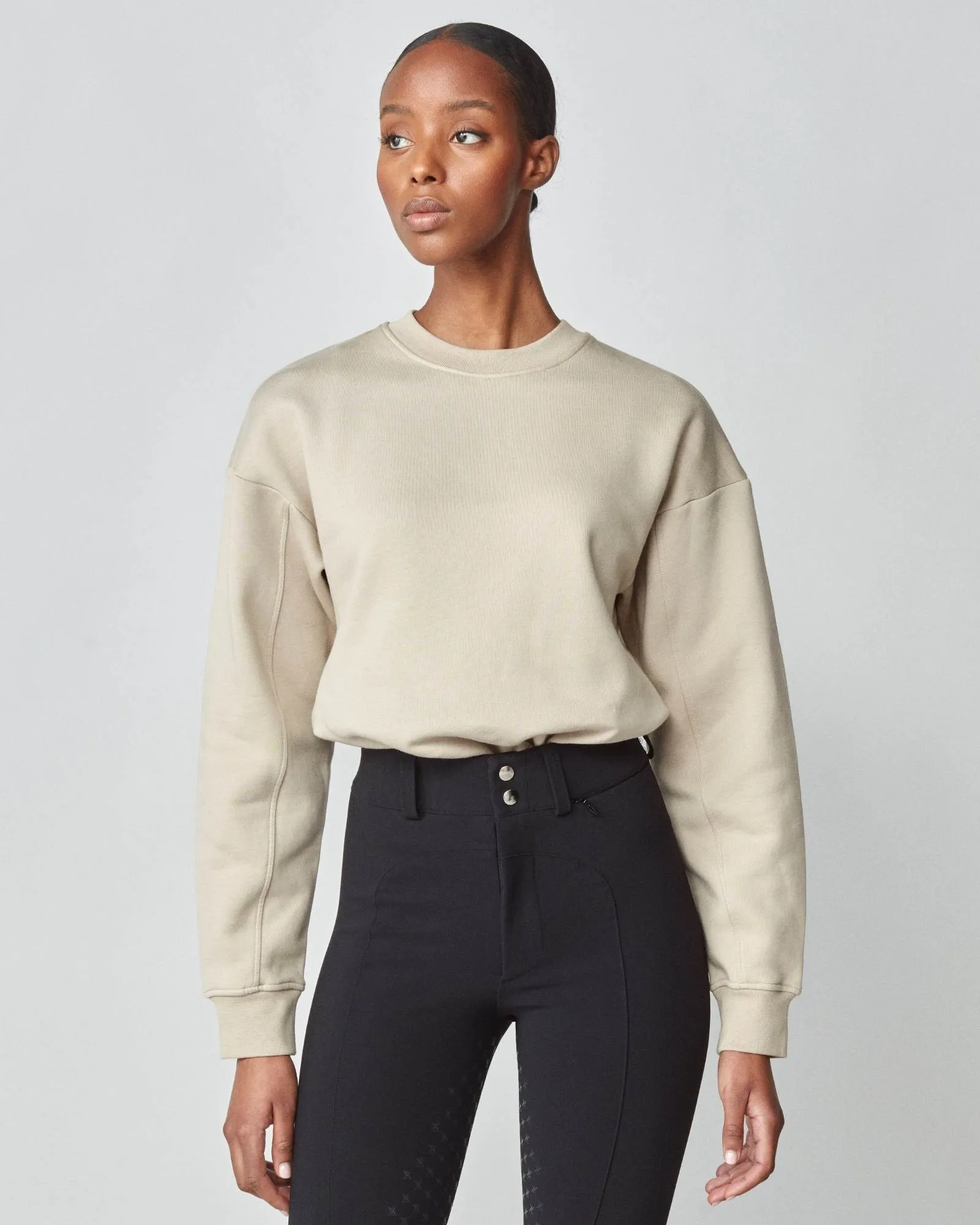 Embroidered Sweatshirt Tan