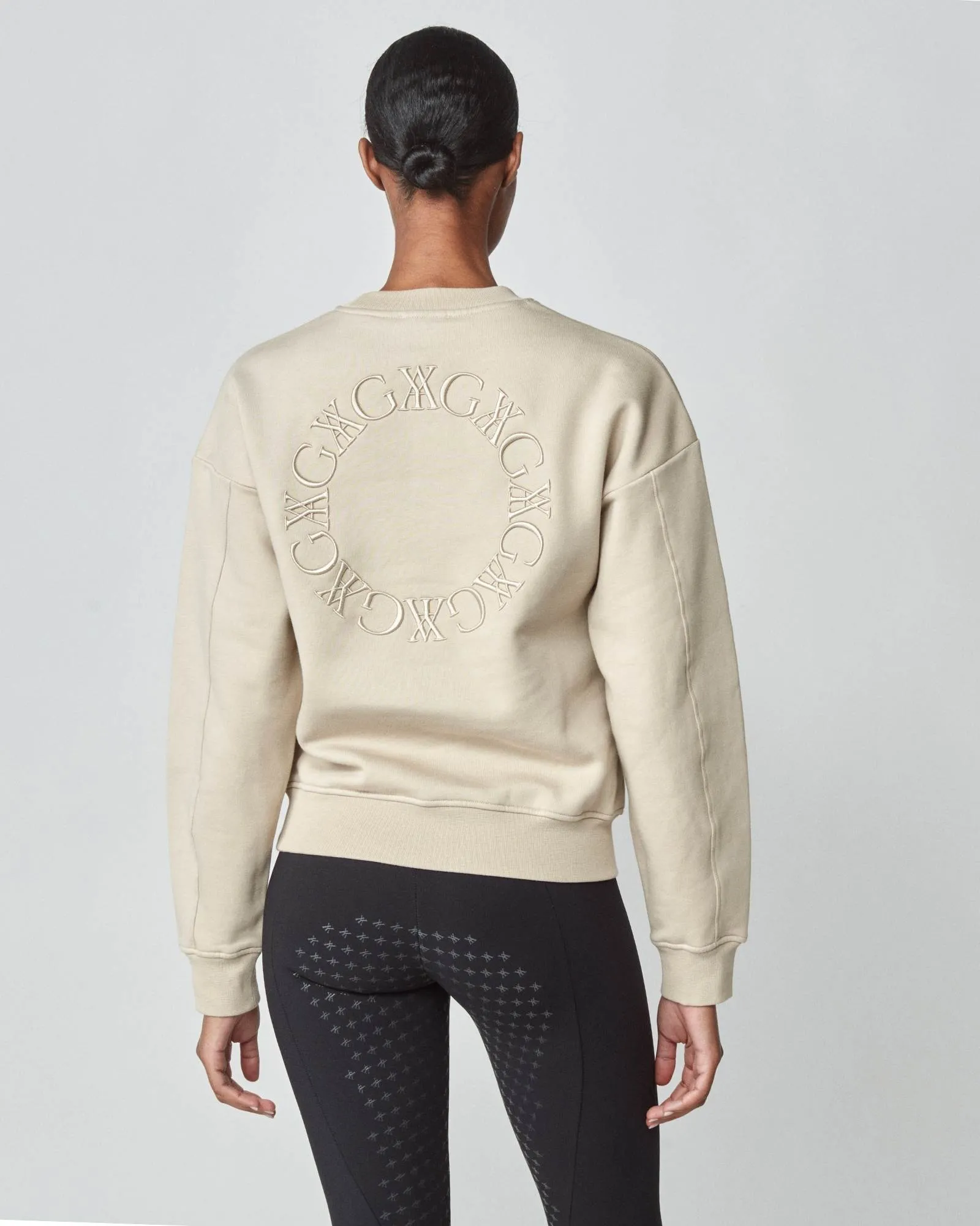 Embroidered Sweatshirt Tan