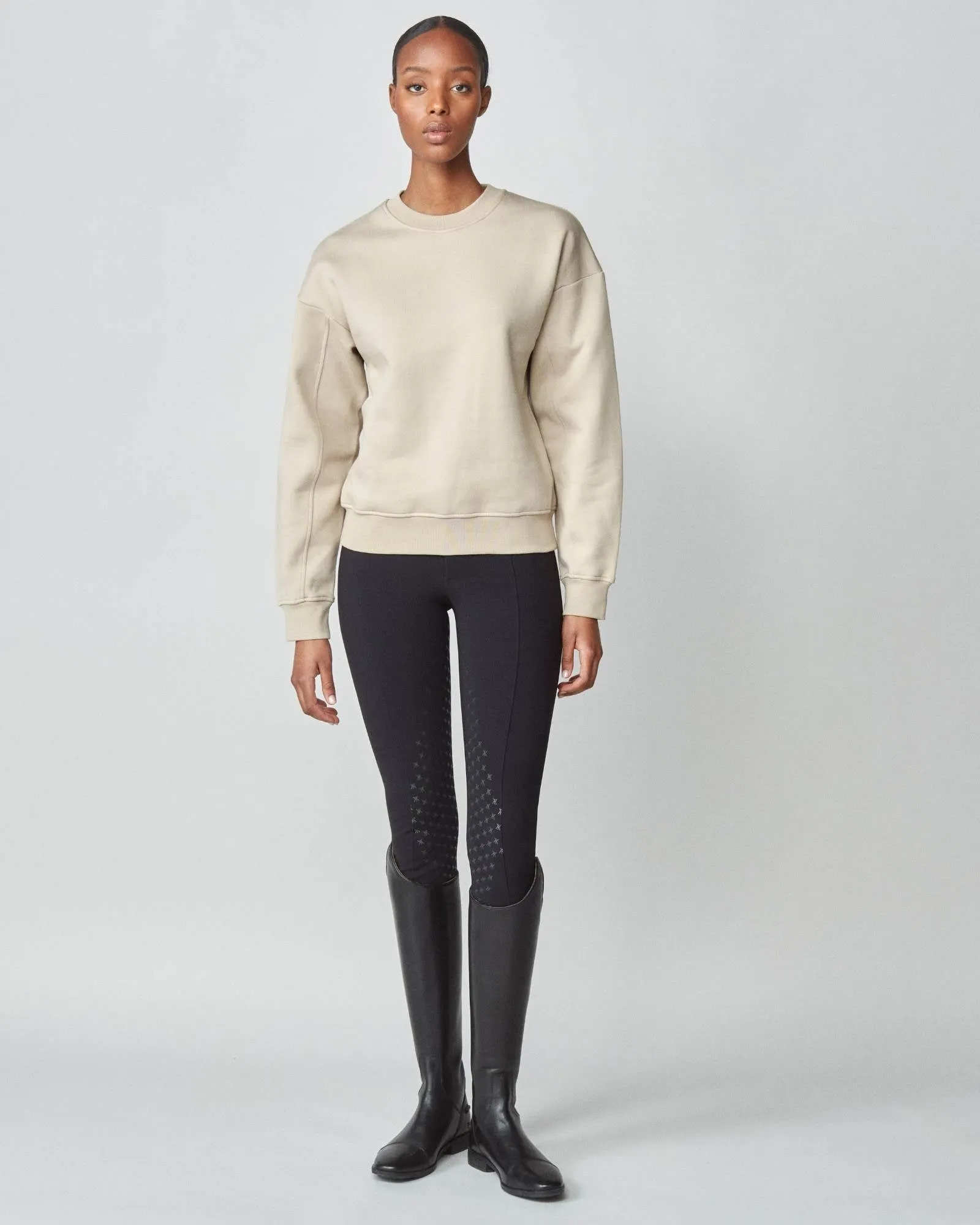 Embroidered Sweatshirt Tan