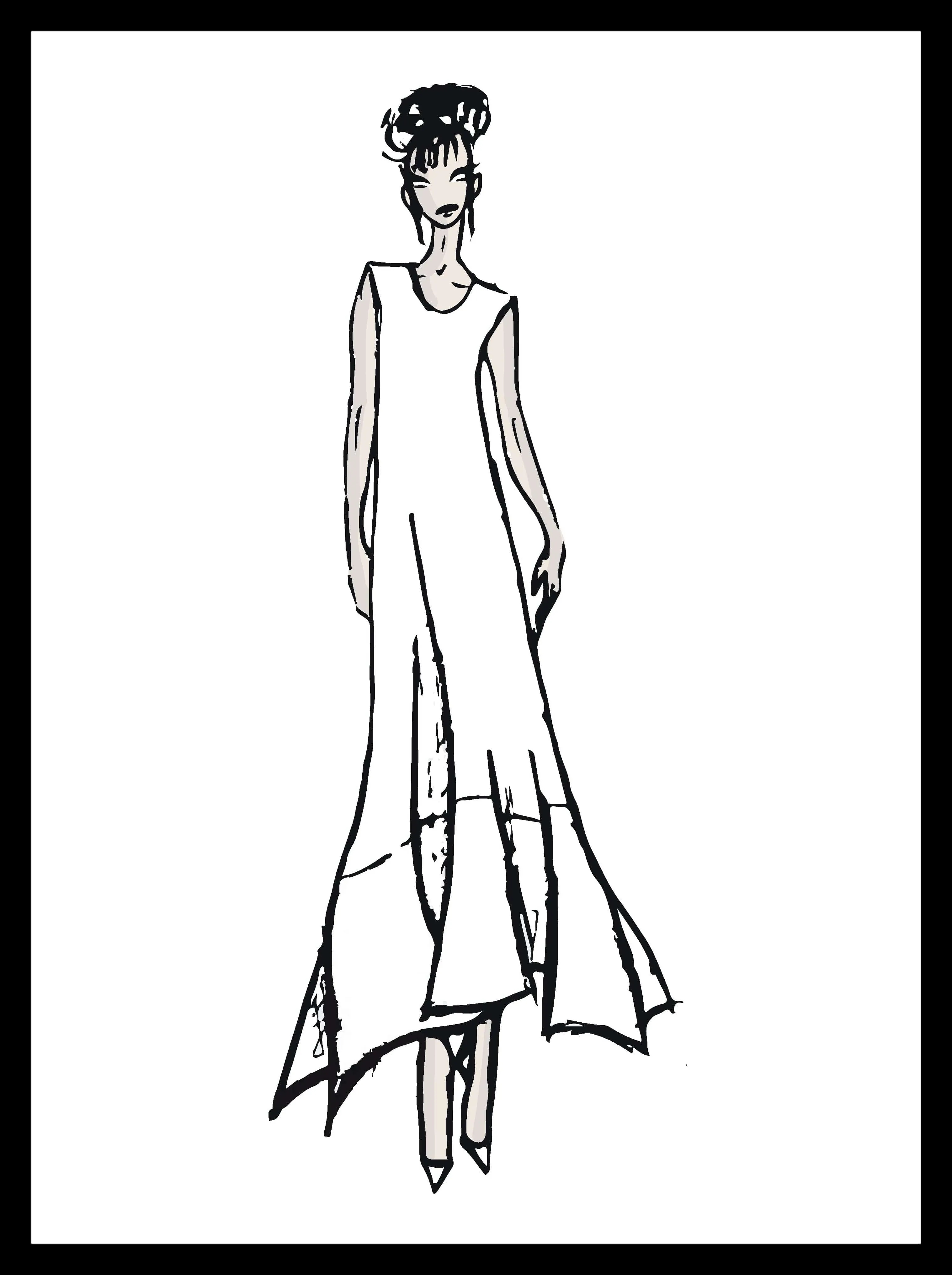 ESPANA, robe longue en croquis