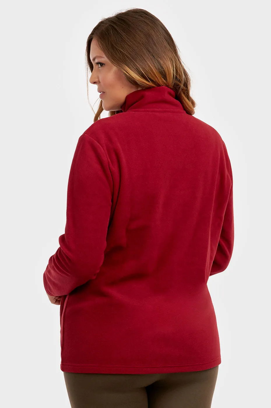 ET TU LADIES POLAR FLEECE JACKET PLUS SIZE (LPF200XE_BURGUNDY)