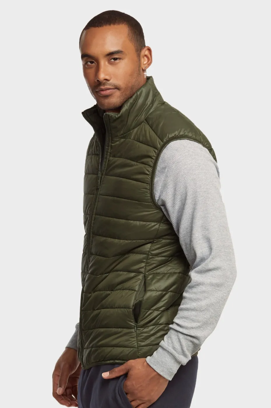 ET TU MEN'S LIGHTWEIGHT PUFFER VEST (MPV200E_OLIVE)