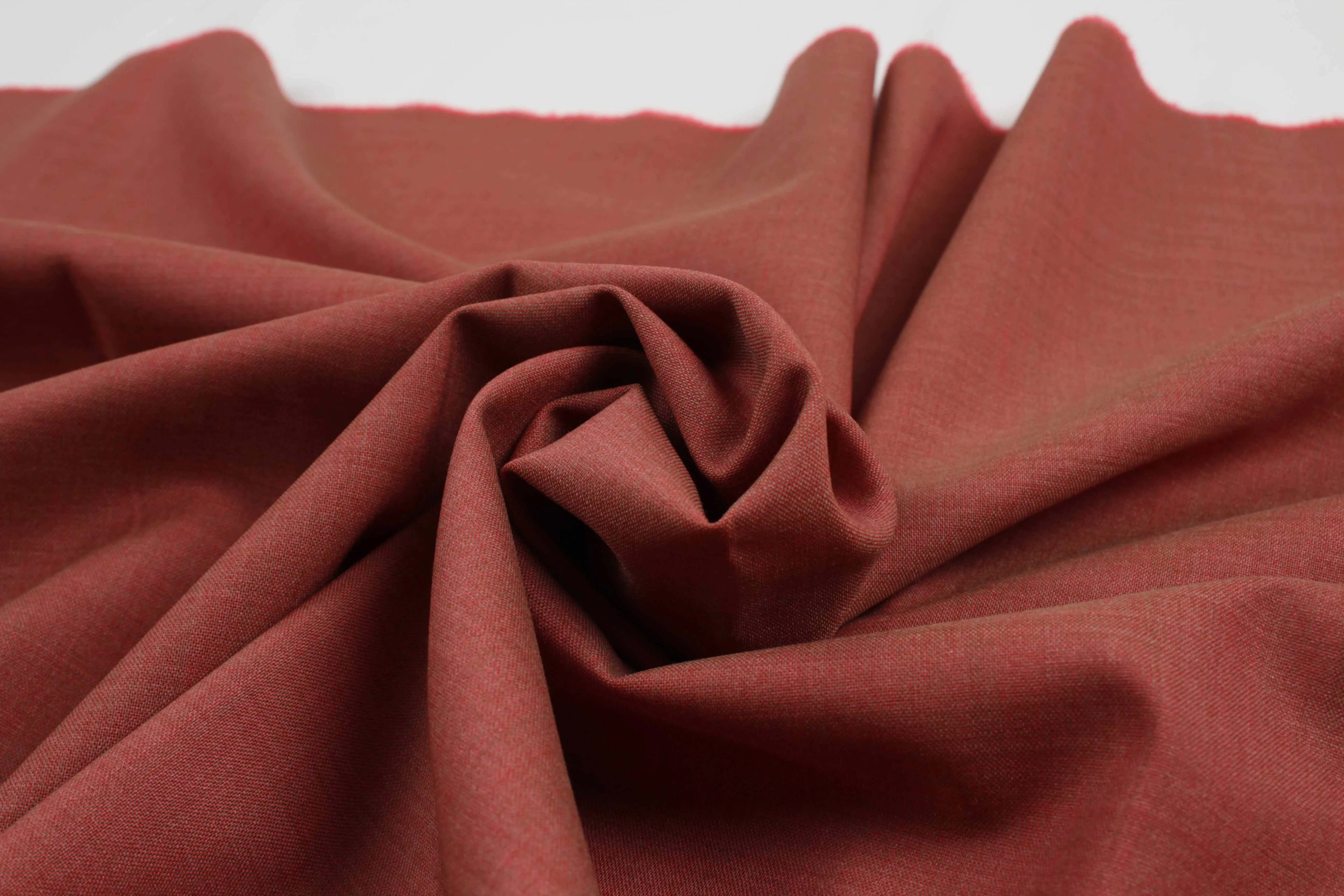 Extrafine 100% Wool Suiting Fabric - Red Melange (Remnant)