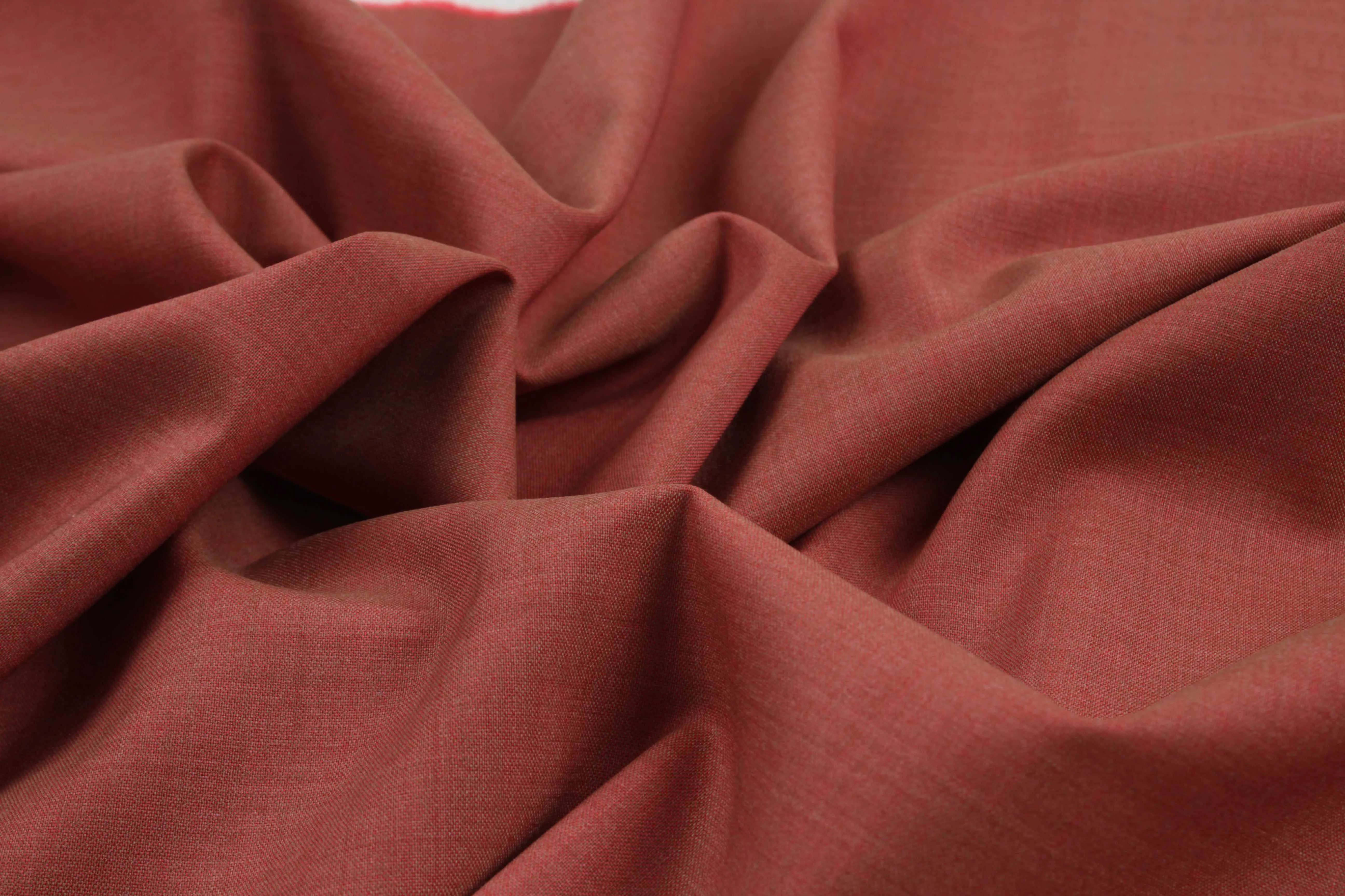 Extrafine 100% Wool Suiting Fabric - Red Melange (Remnant)