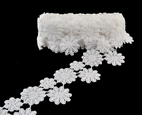 eZthings Venise Edging Lace Trim from Eyelet Fabric for DIY Craft Venice Trims