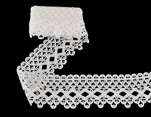 eZthings Venise Edging Lace Trim from Eyelet Fabric for DIY Craft Venice Trims