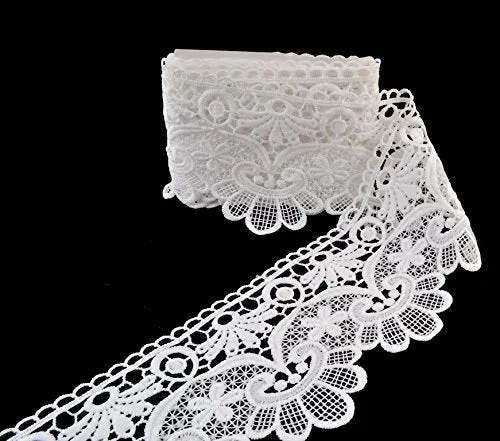 eZthings Venise Edging Lace Trim from Eyelet Fabric for DIY Craft Venice Trims