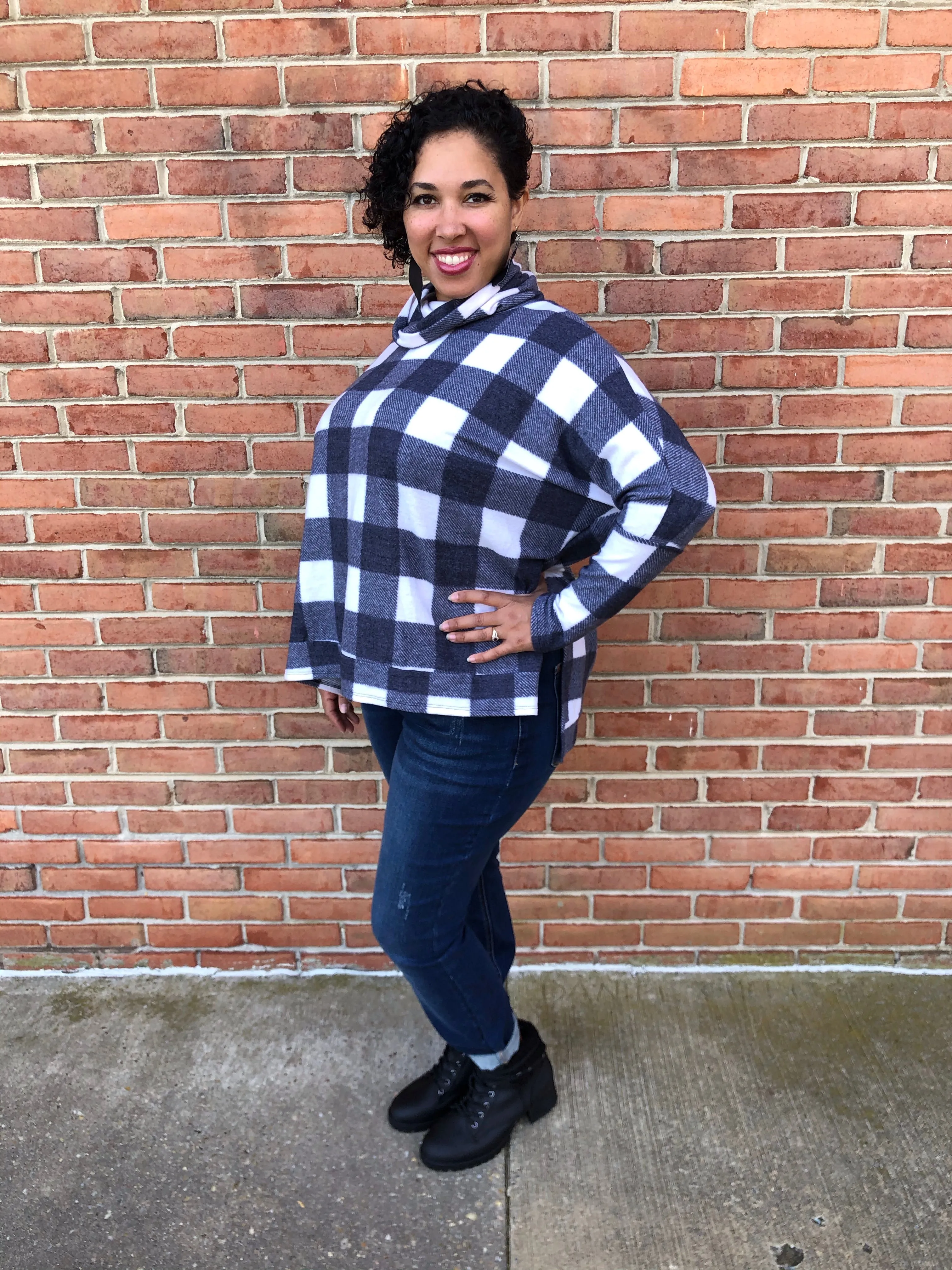 #F71 Outdoorsy Plaid Oversize Tunic