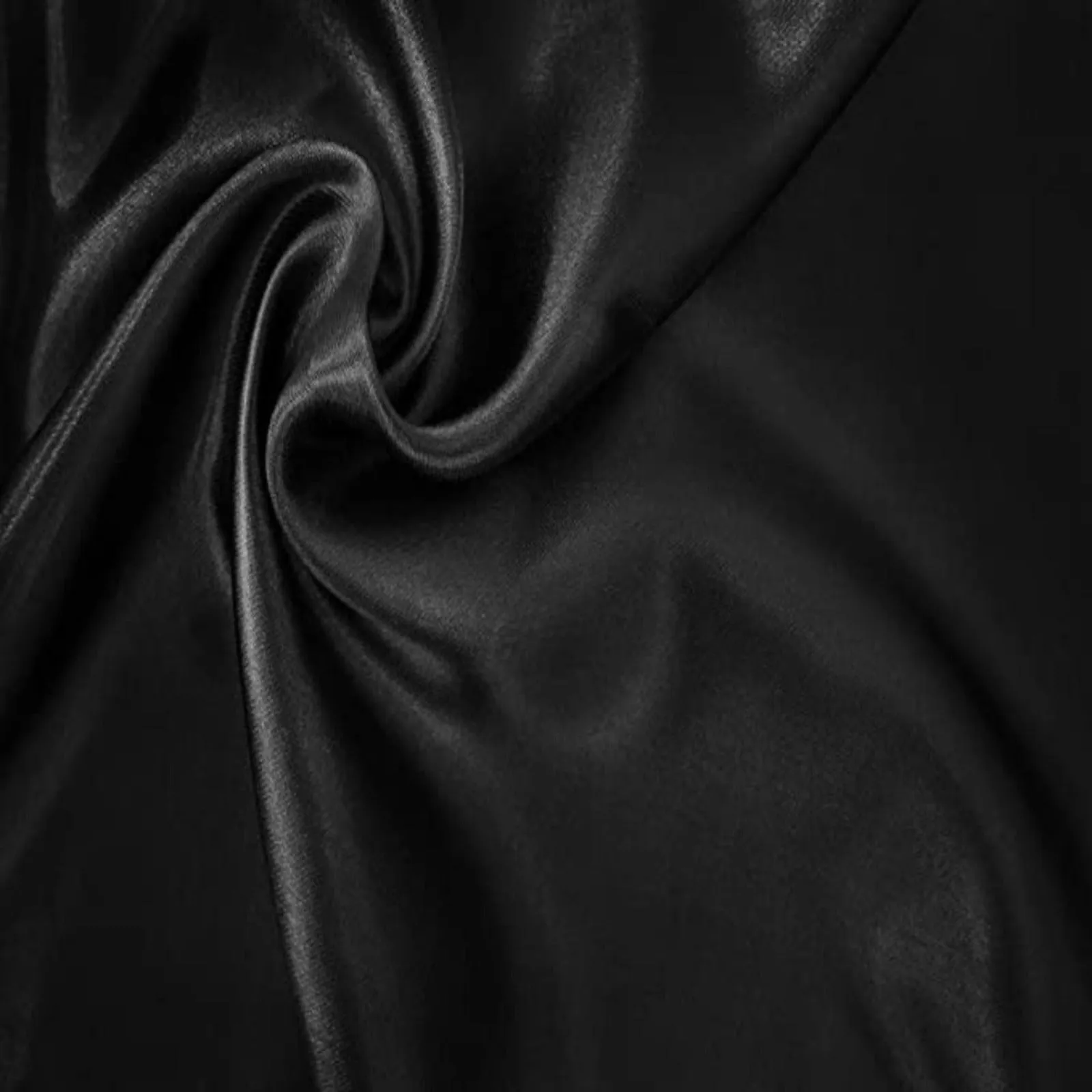 FabricLA Charmeuse Satin Fabric by The Yards - 58/60" Inches (150 cm) Wide Satin Silky Fabric | Black