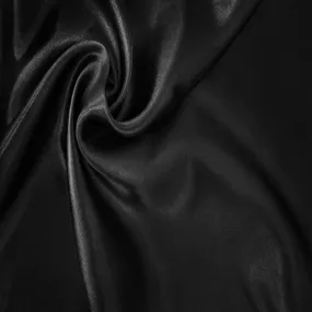 FabricLA Charmeuse Satin Fabric by The Yards - 58/60" Inches (150 cm) Wide Satin Silky Fabric | Black