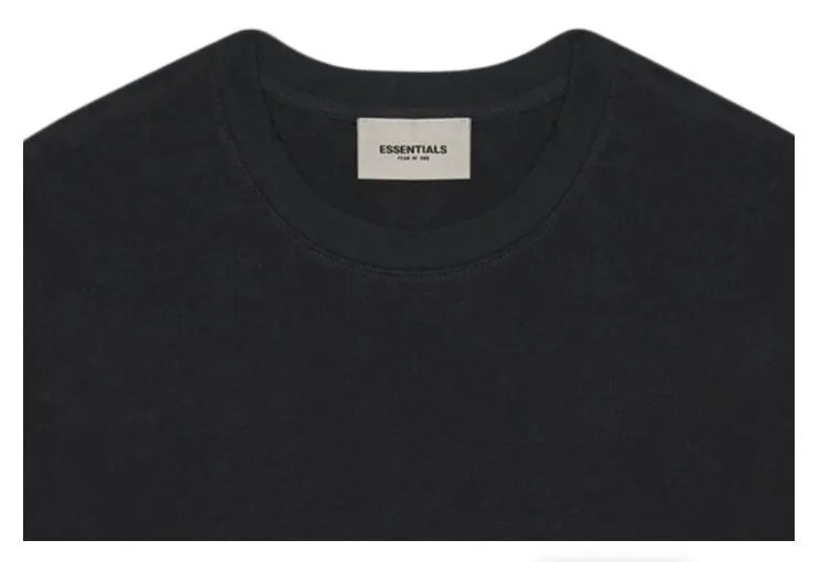 Fear Of God Essentials Boxy T -Shirt Applique Logo  Dark  Slate /Stretch  Limo Black