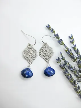 Fern: Lapis Earrings - e481