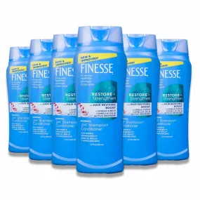 Finesse - Self Adjusting 2 in 1 Texture Enhancing Shampoo and Unisex Conditioner - 13 Oz - 6 Pack