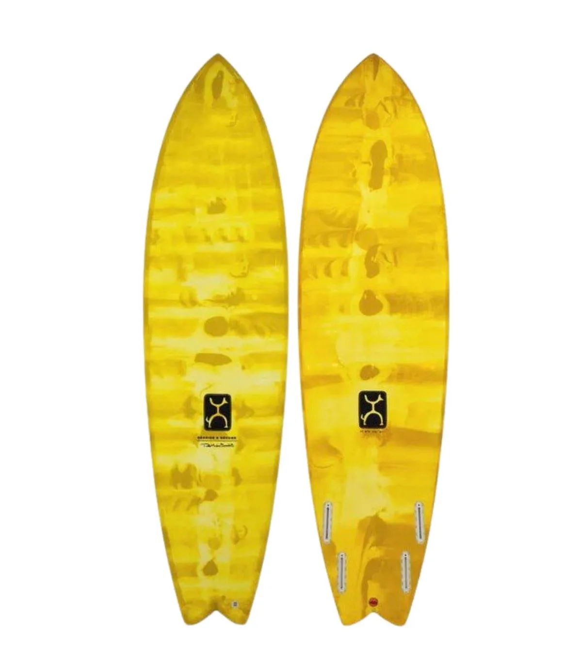 FIREWIRE SEASIDE & BEYOND YELLOW SWIRL THUNDERBOLT RED FUTURES BY ROB MACHADO